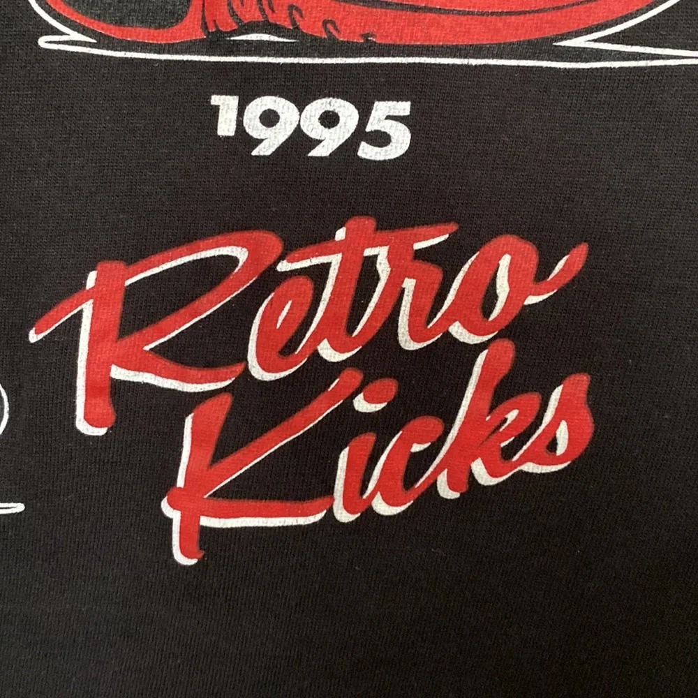 ❌SOLD❌🎁Streetwear Retro Kicks Black Red Evolution of Air Jordan Shoes Shirt New_9